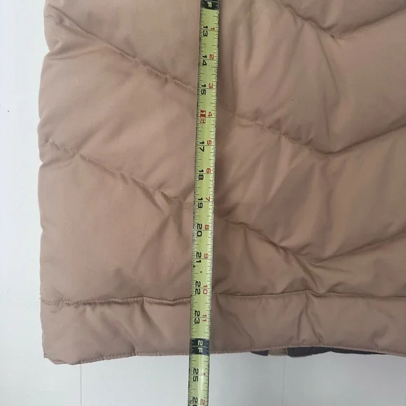 camel • vintage goose down puffer vest suede warm tan neutral outdoor hiking - Picture 8 of 8